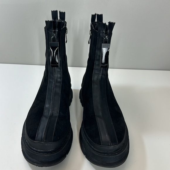 Torgeis Moira Micro Suede Zippered Platform Combat Boots Size 8 - Picture 5 of 16